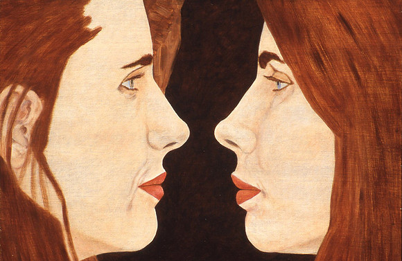 Joan and Jayne, F.VeteranOil on Wood, 11.5/8x16.3/4"