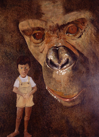 F.Veteran, Origin of Man, Oil on Canvas, 84x66"